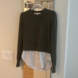 Veronica Beard Cashmere Cotton Layer Sweater size XS in color green